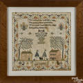 Silk on linen sampler 19th c