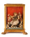 19th C Italian Diorama Girl in Garden with Lute