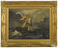 Continental oil on canvas seascape 19th c