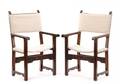 Pair of Renaissance Style Walnut Armchairs 19th