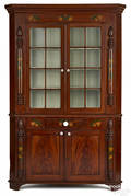 York County Pennsylvania painted pine corner cupboard 19th c