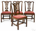 Set of four Philadelphia Chippendale mahogany dining chairs ca 1775