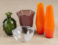 Four art glass vases