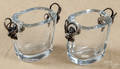 Pair of Stromberg crystal match holders with sterling silver mounts