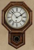 Two mahogany drop octagon wall clocks