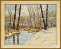 Oil on canvas winter landscape