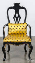 French style ebonized armchair