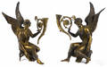 Pair of French bronze allegorical candleholders late 19th c