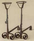 Pair of wrought iron andirons
