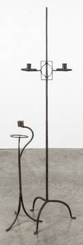 Wrought iron floor candlestick holder