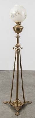 Victorian brass piano lamp