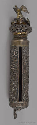 Continental silver Torah scroll case 19th c