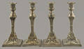 Set of four English neoclassical weighted silver candlesticks Sheffield 17741775