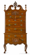 Chippendale style walnut high chest mid 20th c