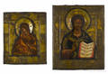 Two Russian oil on panel icons