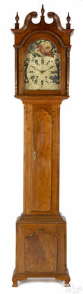 Pennsylvania Chippendale walnut tall case clock late 18th c