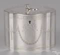 George III style silver tea caddy