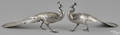 Pair of Continental silver peacocks late 19th c
