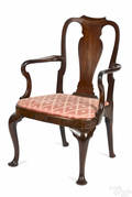 George II mahogany compass seat armchair ca 1760