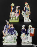 Four Staffordshire Scottish subject figural groups 19th c