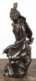 Patinated bronze of an Indian