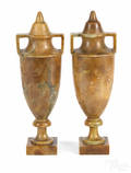 Pair of alabaster urn lamps