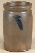 Cobalt decorated stoneware jar
