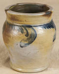 Cobalt decorated stoneware crock