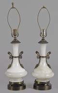 Pair of alabaster table lamps
