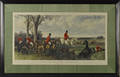 Color lithograph fox hunting scene