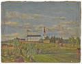 Continental oil on canvas country town scene