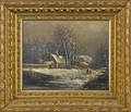Oil on canvas winter landscape