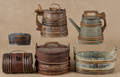 Group of painted Scandinavian woodenware