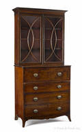George III mahogany twopart secretary late 18th c