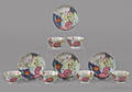 Chinese export tobacco leaf porcelain 19th c