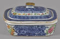 Chinese export porcelain blue Fitzhugh clobbered soap dish early 19th c