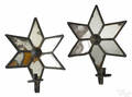 Pair of painted tin mirrored star candle sconces 19th c