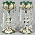 Pair of Bohemian glass lustres