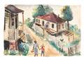 1940s American Southern Watercolor Signed