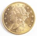 Gold Liberty Head twenty dollar coin