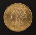 Gold Liberty Head twenty dollar coin