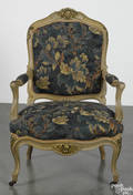French painted and ormolu mounted fauteuil late 19th c