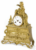 French gilt bronze mantel clock late 19th c