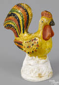 Pennsylvania painted chalkware rooster 19th c