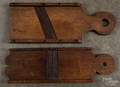 Two Pennsylvania walnut slaw boards with lollipop ends