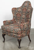 Queen Anne style mahogany wing chair