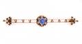 Ladies Ceylon Blue Sapphire Pin Circa 1920s