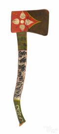 Childs painted pine toy hatchet