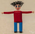 Carved and painted outsider art figure of a man