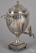 English Sheffield plate water urn 19th c